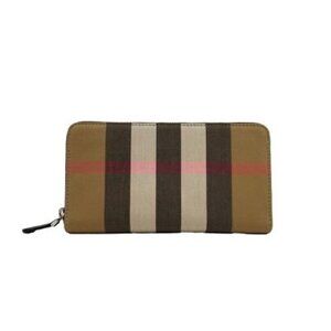 Burberry Super Exploded Check Large Zip Around Wallet Taupe Brown 8084560